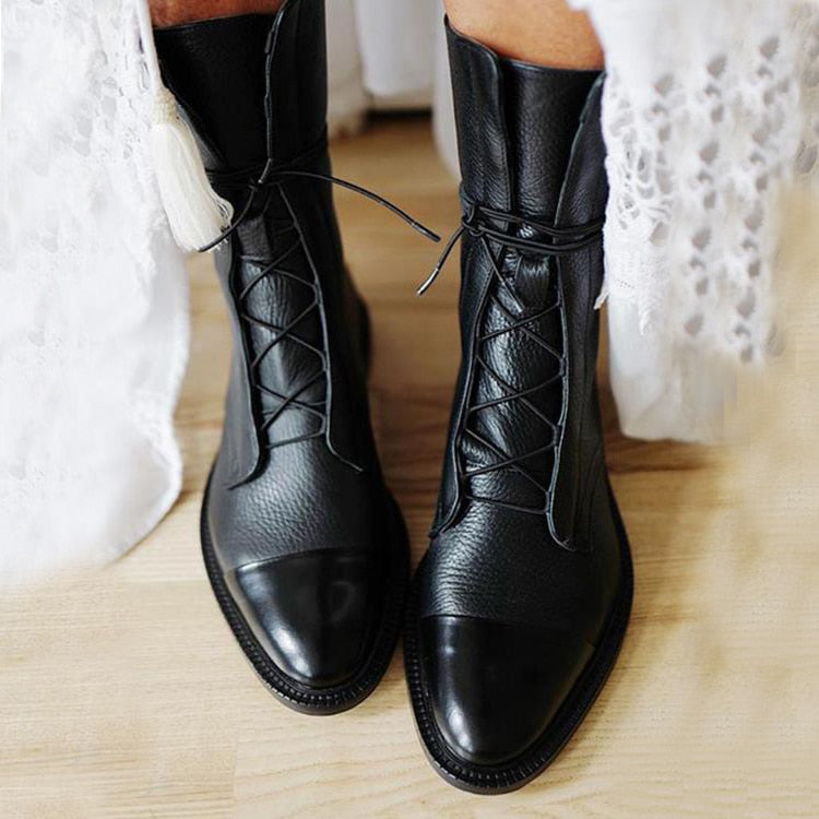Sophia | Women’s Lace-Up Leather Ankle Boots