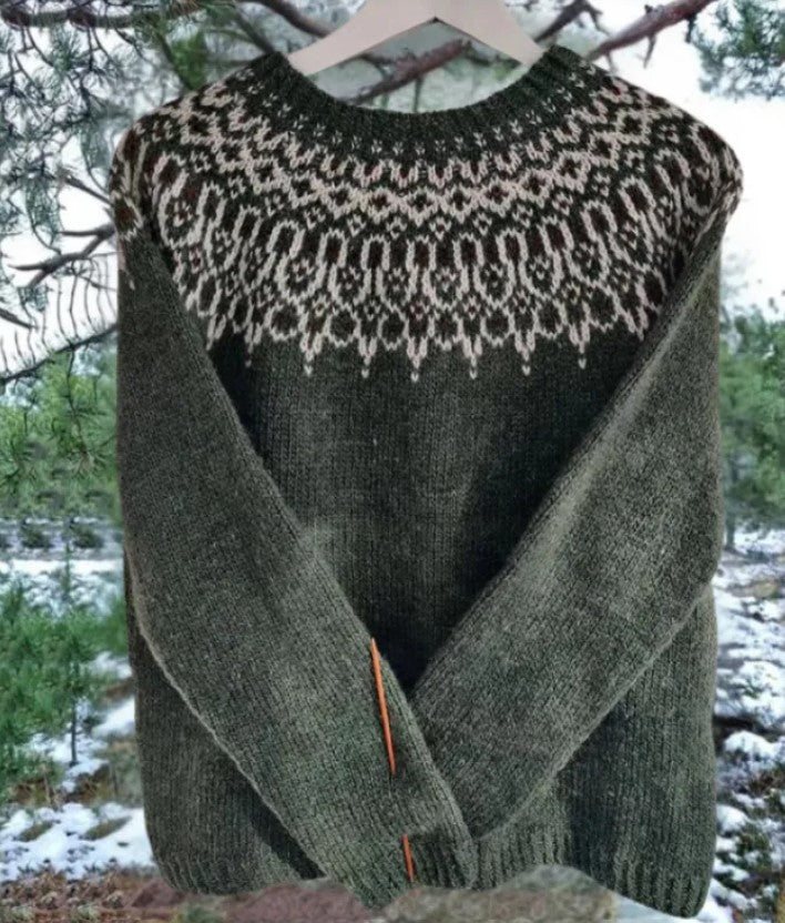 Nora | Winter Pines Knit Sweater