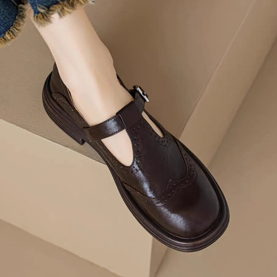 Lily | Classic Women’s Leather T-Strap Shoes