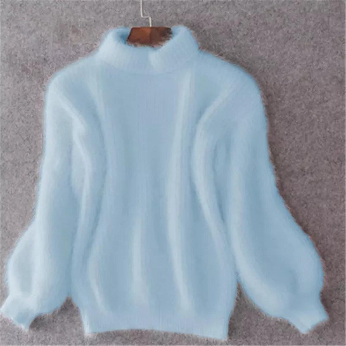 Emma & Rose™ | Vintage Angora Pullover Loose Knit Solid Color Sweater