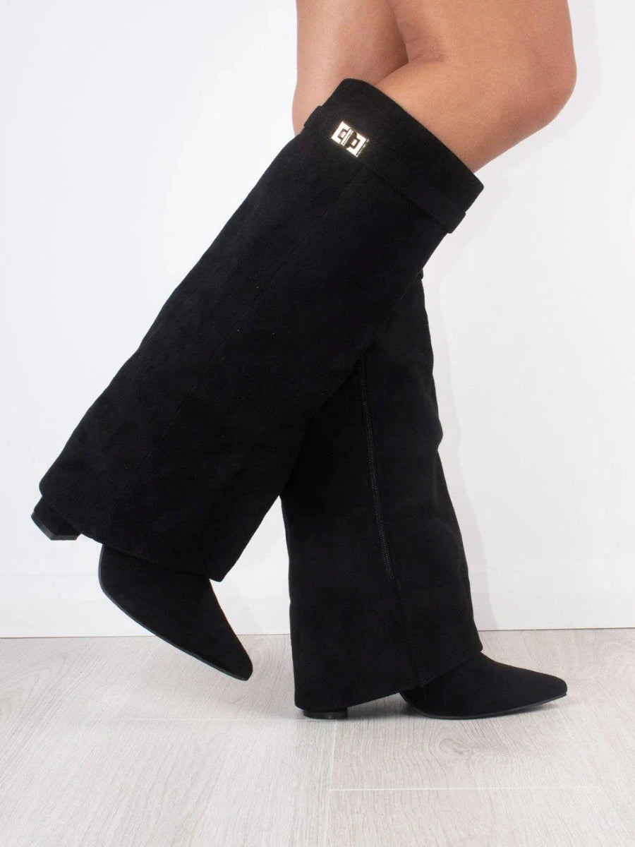 Emily | Women’s Leather Thigh-High Boots with Buckle