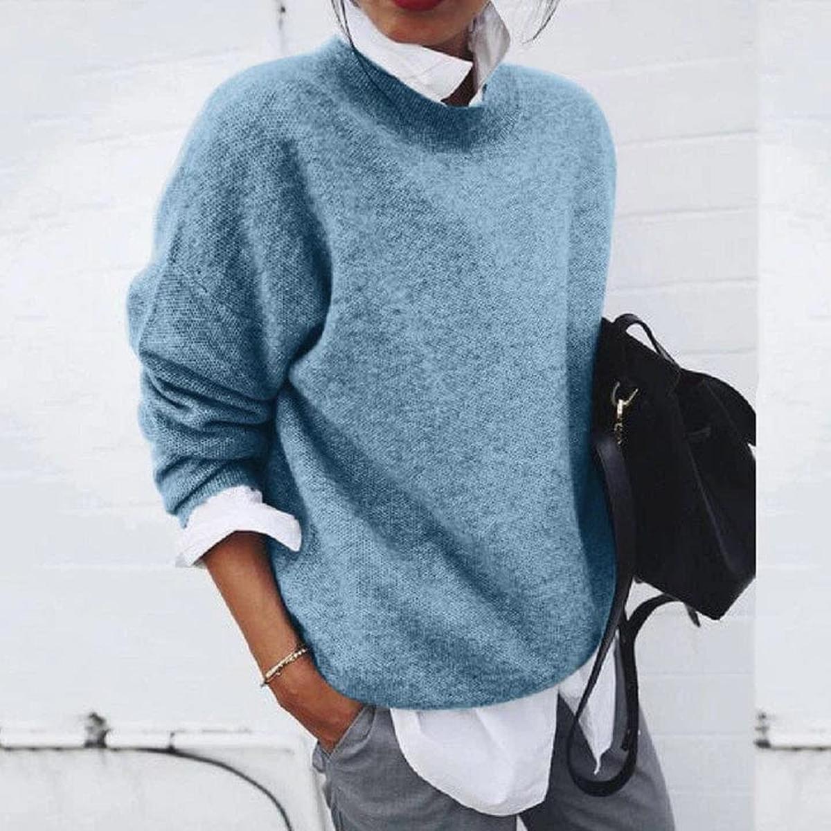 Emma & Rose™ |Luxurious Cashmere Sweater Crew Neck Relaxed Fit