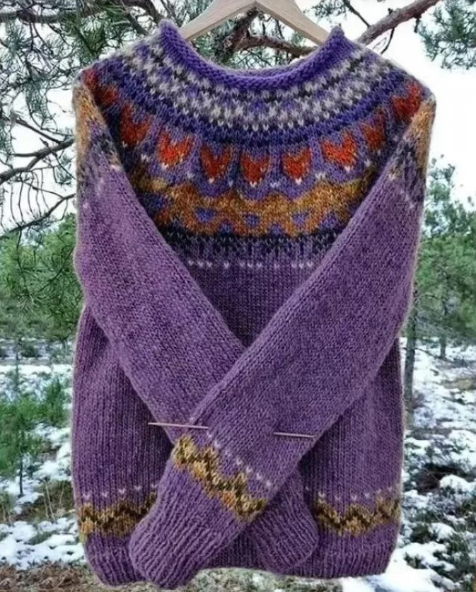 Lillian | Lavender Heart Knit Sweater
