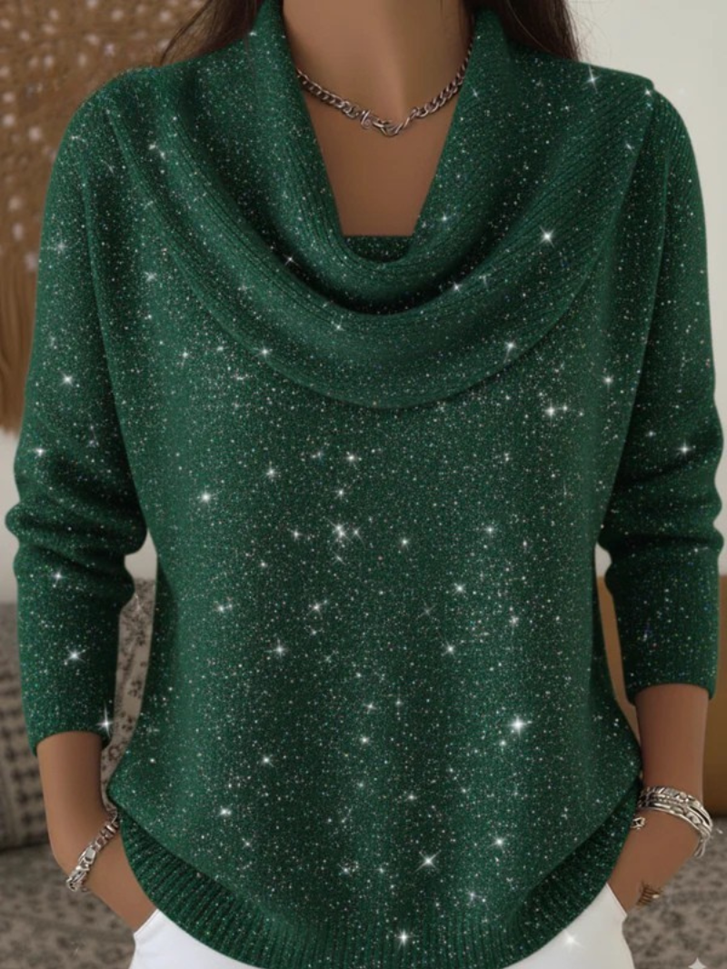 Women's Elegant Solid Color Loose Shiny Sweater