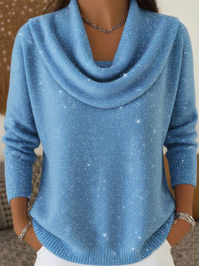Women's Elegant Solid Color Loose Shiny Sweater