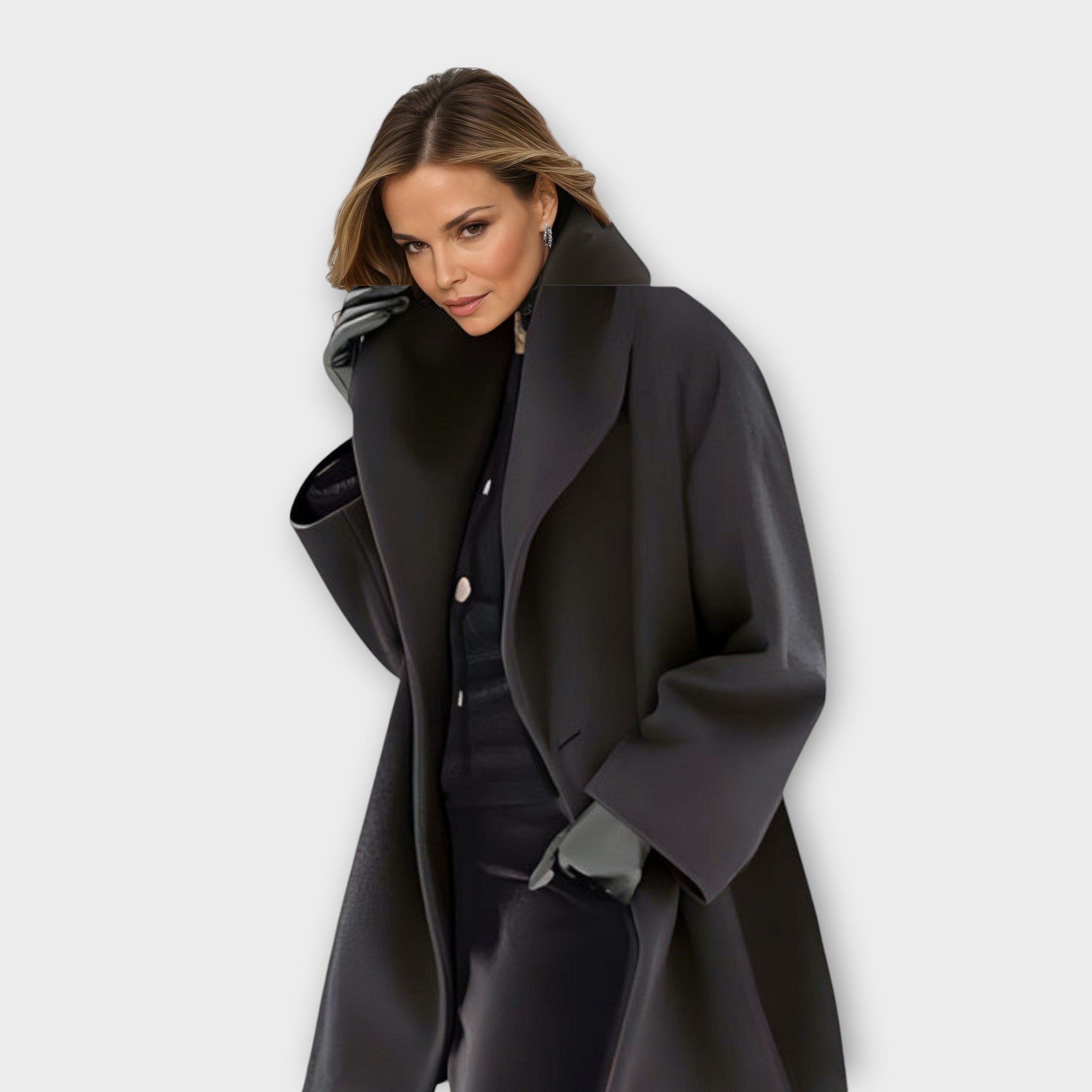 Maria | Oversized Winter Coat with Wide Collar for Women